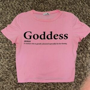 Pink “Goddess” Crop Top